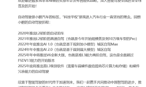 <strong>何小鹏：2025年底将推出真L3级自动驾驶</strong>