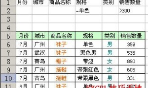 Excel中的高级筛选基础教程